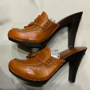 Michael Kors Leather Sable High heeled Mules 8